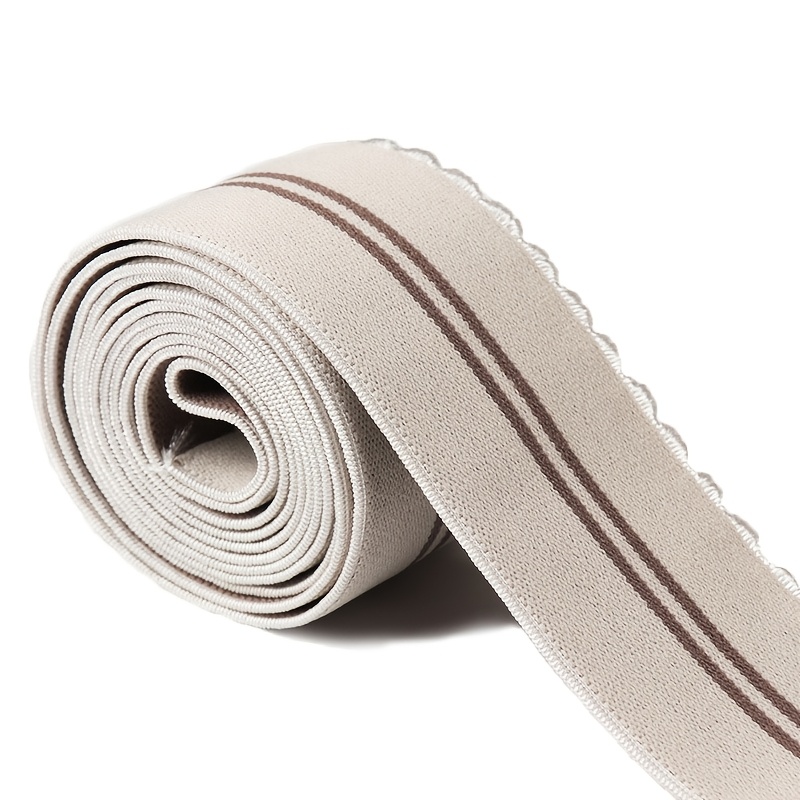 Fringed Elastic Band Crescent Stripe Waistband